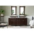 thumbnail image 5 of James Martin Vanities 72" Burnished Mahogany Double Vanity w/ 3 CM Eternal Jasmine Pearl Quartz Top, 5 of 5