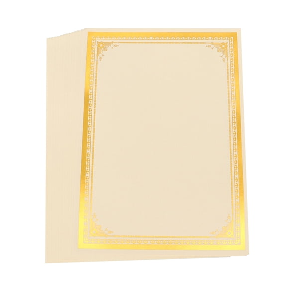 8 Sheets Blank Certificate Paper Gold Plated Award Printer Baby