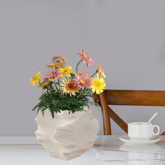 CUTICATE Ceramic Vase Desktop Vase Modern Garden Decor Rack Plant Holder Tabletop Planter for Dining Room Floral Arrangement Equipment White Small