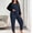 Navy, variant on Womens Plus Size Pajama Sets, Casual Soft Long Sleeve 2 Piece Sleepwear Sets White Size 4XL