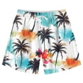 thumbnail image 2 of Cethrio Hawaiian Shorts for Boys, Beach Casual Holiday Drawstring Summer Shorts White Size 7-8 T, 2 of 6