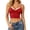 Red, variant on Crop Tops for Women Summer Color Block Spaghetti Strap Lace V Neck Low Cut Bow Front Slim Fit Y2k Camisole Going out Tank Top