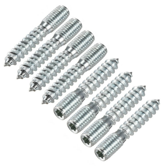 Unique Bargains 8Pcs M10x50mm Hanger Bolt Double Headed Bolt Self-Tapping Screw for Furniture
