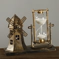 thumbnail image 2 of 2Pcs Vintage Hourglass Decor under $5! Kadlawus Vintage Hourglass Windmill Decor, Metal Tabletop Ornament with Rotating Timer, Desktop Shelf Mantel Decoration, Nostalgic Home Office Centerpiece, 2 of 9