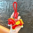 thumbnail image 6 of Jiibva Cartoon Horse Keychain Charm Holder Year of Horse Zodiac Bag Hanging Leather Horse Ornament Horse Pendant New Year's Gift, 6 of 7