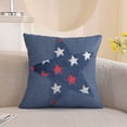 thumbnail image 4 of 4th of July Pillow Covers 18x18, USA Flag Patriotic Decor Red White Blue Independence Memorial Day Soft Cushion Case for Sofa Couch (1pc), 4 of 8