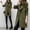 Army Green, variant on Women Elegant Notched Collar Solid Color Mid-Length Double Breasted Slim Fit Wool Blend Trench Pea Coat Overcoat