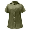 thumbnail image 5 of Clothing 2025 Womens Casual Short Sleeve Button Down Shirts Summer Plain Top Blouses with Pockets Womens Short Sleeve Button Down Shirts Official Collar Blouse Basic Simple Dress Shirt, 5 of 6