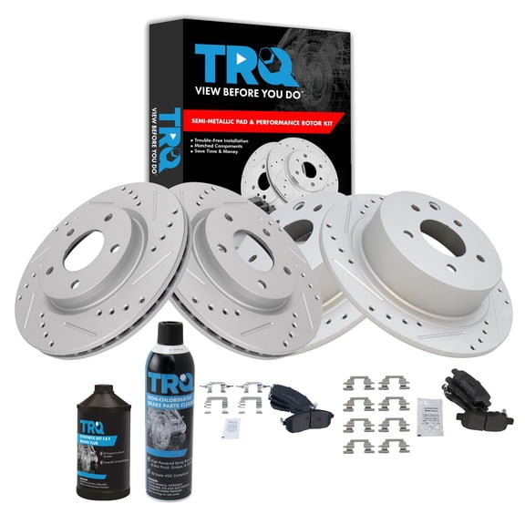 TRQ Performance Front and Rear Brake Pad & Rotor Kit BKA45633 Fits Select 2013-2019 Nissan Sentra