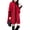 Red, variant on Joernso Women Winter Coat Solid Color Ruffle Formal Elegant Big Hem Midi Length Long Sleeves Cardigan Stand Collar Lady Cloak Coat for Dating