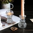 thumbnail image 3 of Candelabros, candelabros de Vidrio para Velas cónicas, candelabros Vintage para Centro de Mesa de Fiesta de Bodas, 4,5 * 8 cm, Vidrio de Cristal, 3 of 5