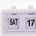 thumbnail image 3 of Retro Table Auto Flip Clock Reloj de calendario sin tic-tac con visualización de fecha y día Blanco Sunnimix Reloj abatible, 3 of 8