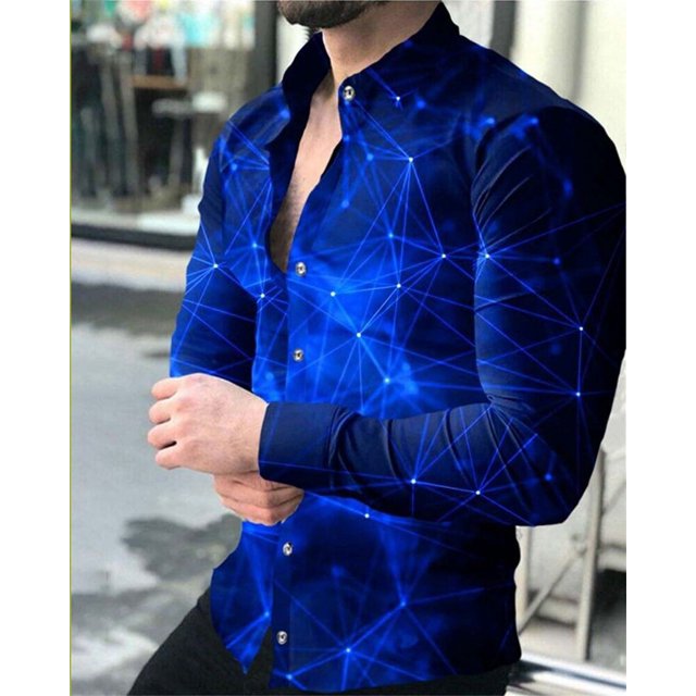 Camisa para hombre con estampado floral, sin planchado, solapa, manga larga, cuello, color negro, para exteriores, calle, botones, estampado, algodón, moda, informal, retro