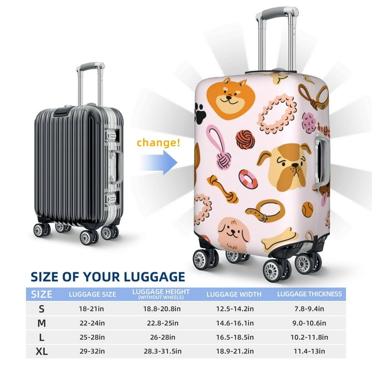 Daiia Cute Dog Luggage Cover, Thickened Washable Travel Luggage