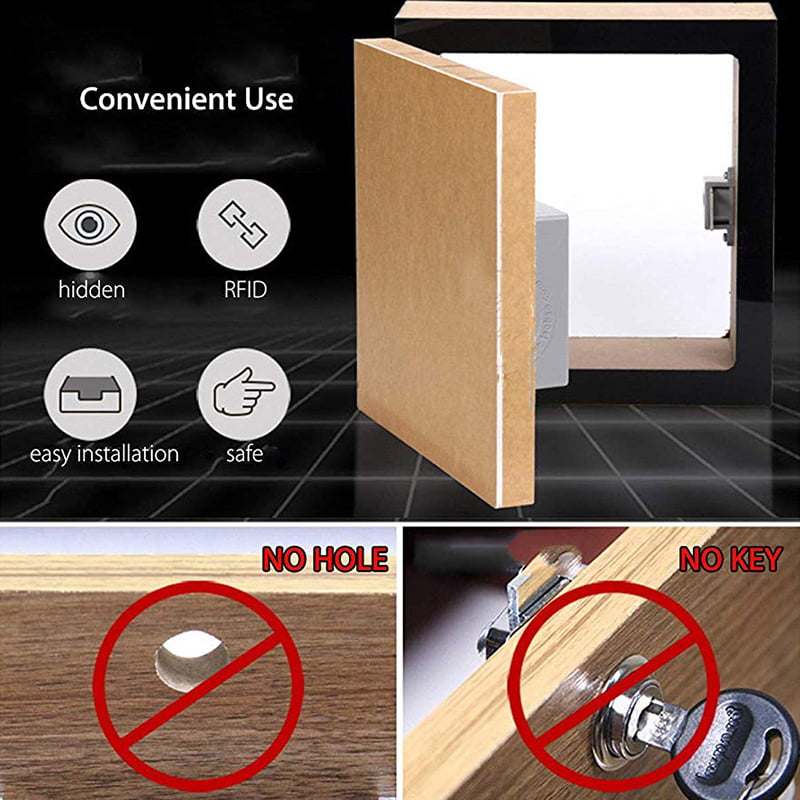 RONSHIN Electronics Universal Intelligent Electric Induction Door Lock Without Hole Battery Operated RFID Cabinet Lock Furniture Lock Drawer Lock with RFID Key