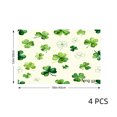 thumbnail image 4 of Amarainy Clover Pattern Linen Table Mats Set of 4 for Home Kitchen Table Decor 12x18 inch, 4 of 5