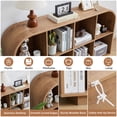 thumbnail image 5 of Weselon 55" Long Curved Horizontal Bookcase with 8-Cube Storage, Mid-Century Modern Low Bookshelf Storage Cabinet for Living Room, Entryway, Natural, 5 of 10