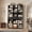 Black, variant on 9-Tier Bookshelf with 3 Drawers and 23 Compartments, 75in Tall Farmhouse Wooden Bookcase Open Storage Cabinet with Adjustable Shelves for Living Room Office