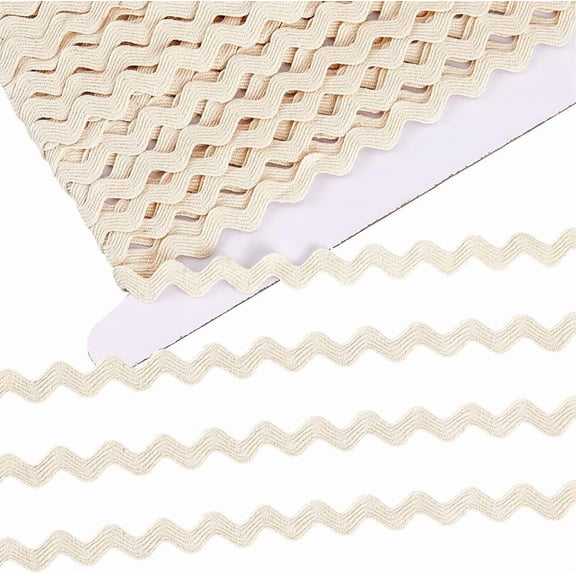16.5 Yards Cotton Rick Rack Trim for Sewing 1/2 inch RIC Rac Rickrack Lace Wave Ribbon Floral White Zig Zag Wave Bending Fringe Lace Trim S Shaped Woven Fabric for DIY Crafts