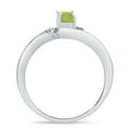 thumbnail image 5 of 10k White Gold Oval Peridot And Diamond Wave Ring, 5 of 6