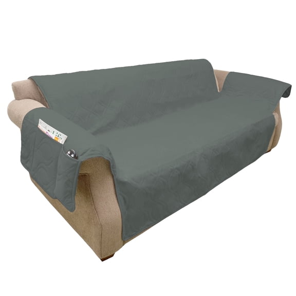 PETMAKER Waterproof Pet Protector Couch Cover with Nonslip Straps, Gray