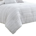 thumbnail image 2 of Benjara 6 Piece Queen Cotton Comforter Set with Frayed Edges, White and Gray, 2 of 6