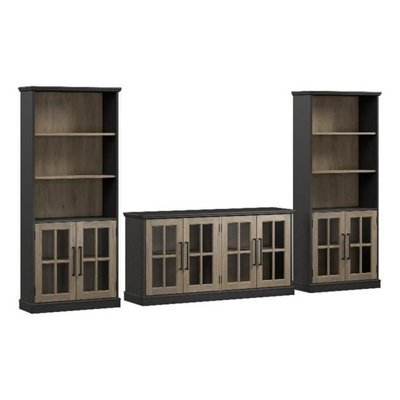 Bowery Hill Contemporary 60W TV Stand for 75 Inch TV with Bookcases