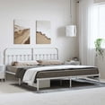 thumbnail image 1 of vidaXL Metal Bed Frame with Headboard White 183x213 cm, 1 of 5