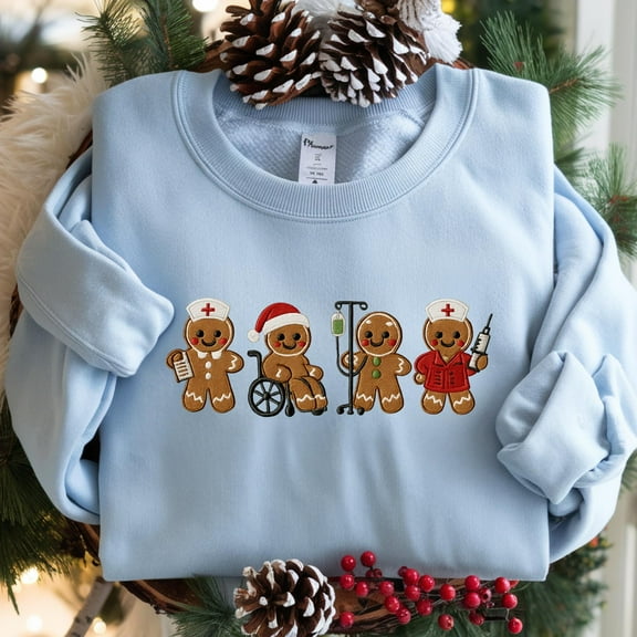 Christmas Nurse Embroidered Sweatshirt, Funny Pain Scale Holiday Nurse T-Shirt, RN Shirt, Pediatric Nurse, NICU Nurse, Registered Nurse Tee