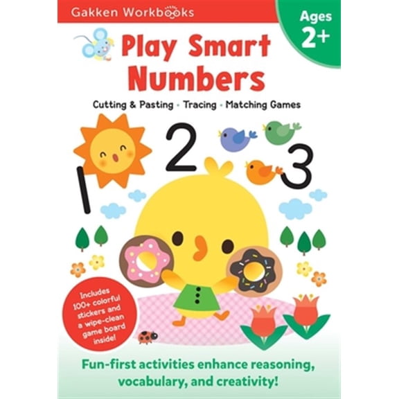 Pre-Owned Play Smart Numbers Age 2+: Preschool Activity Workbook with Stickers for Toddler Ages 2, 3, 4: Learn Pre-Math Skills: Numbers, Counting, Tracing, Coloring, Paperback