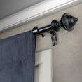 thumbnail image 2 of 5/8" Dia Adjustable 28"-48" single curtain rod with Clyde Finials - Black,(5708-282), 2 of 3