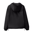 thumbnail image 6 of Women's Solid Color Spring Autumn Sports Windbreaker Jacket, Lightweight Water Resistant Casual Coat with Full Zip, for Daily Active Wear or Outdoor Hiking Black, 6 of 10