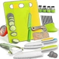 thumbnail image 2 of Toddler Kitchen Utensil Set - Toddler Safe Kitchen Knife Set For Real-life Cooking With Toddler Safe Plastic Knives - Kids Cutting Board 26-27s, 2 of 5