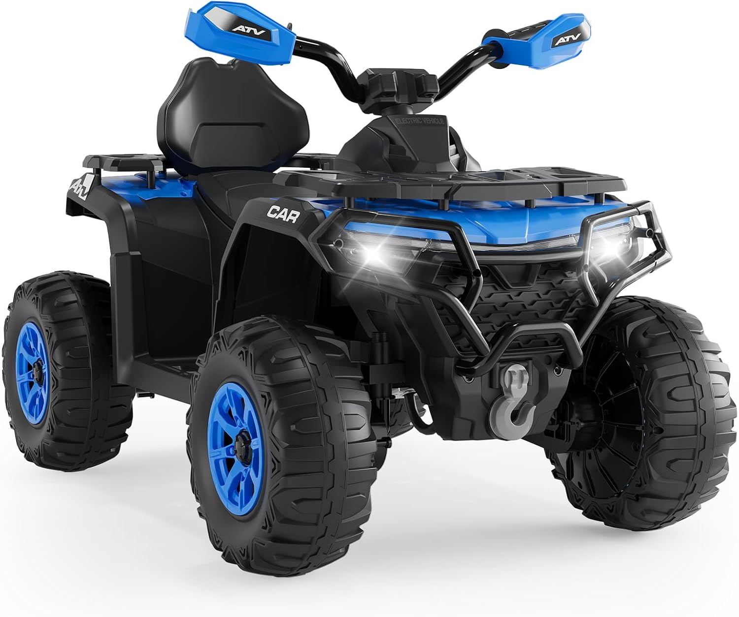 Historyli Powered Ride Ons,12V 4 Wheeler ATV,Ride on Eletric Motorcycle,2-Seater Electric Vehicle Toy Car with High&Low Speed,Music,Led Lights for 3-8 Years,Blue