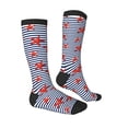 thumbnail image 3 of Daiia Sports Socks Starfish Navy Blue Stripe Printed Novelty Crew Socks for Men Women Knee High Socks Cotton Socks Soft & Breathable Support Unisex Socks, 3 of 9