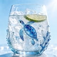 thumbnail image 5 of Artisanal Blue Ringed Glassware Octopus Stemless Wine Glass Handcrafted Borosilicate Nautical Tabletop Bar Decor Gift Set,Gifts for friends, family, and coworkers(F), 5 of 7
