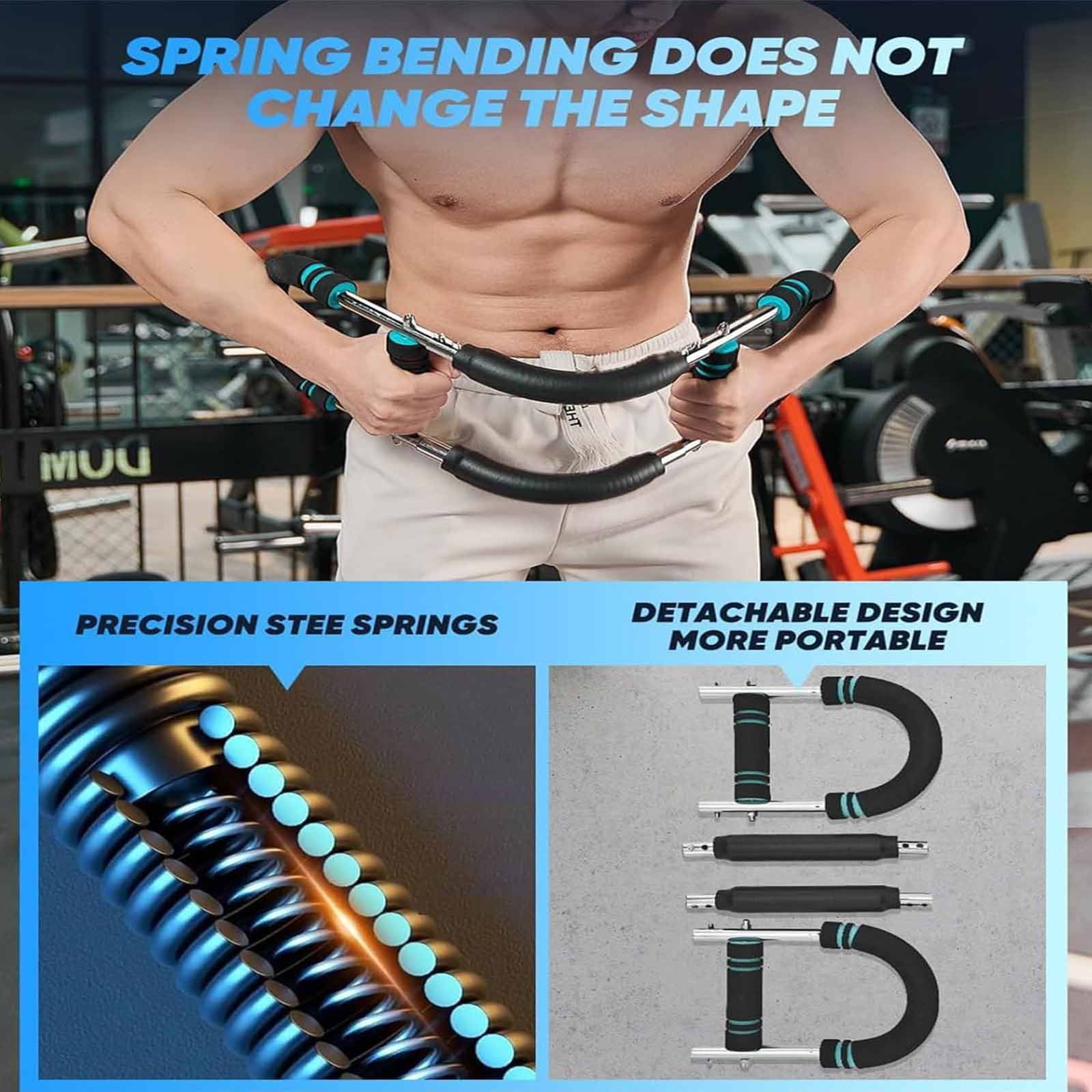 Twister Arm Trainer, 40-100lb Adjustable Chest Workout Equipment, Arm Trainer, Twister Arm Trainer, Portable Power Twister Bar, Detachable Design Fitness Anywhere