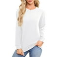 thumbnail image 2 of Fancyglim Women Sweatshirts Crew Neck Long Sleeve Tunic Tops Casual Pullover with Pockets White S, 2 of 6