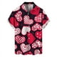 thumbnail image 4 of Camisa hawaiana con estampado 3D de corazones de amor para hombre, camisa informal de manga corta con botones y cuello de solapa para vacaciones en la playa, camisa Aloha de verano, 4 of 4