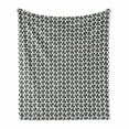 thumbnail image 1 of Hearts Soft Flannel Fleece Throw Blanket, Polygonal Geometric Design Triangular Love Pattern, Cozy Plush for Indoor and Outdoor Use, 60" x 80", Grey White, by Ambesonne, 1 of 5