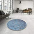 thumbnail image 3 of Ahgly Company Indoor Round Abstract SkyBlue Abstract Area Rugs, 5' Round, 3 of 6