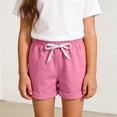 thumbnail image 2 of Akafmk Kids Cotton Loungwear Shorts Solid Color Soft Comfortable Loose Fitting Sleepwear Short Pants (Toddler Girl's or Girl's),Sizes 12-18 Months, 2 of 5