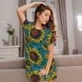 thumbnail image 3 of Lsque Sunflowers Pattern Nightgowns for Women Sleep Shirts Short Sleeve Nightshirt Pullover Nightdress Soft Sleepwear Relaxed Fit Nightdress, 3 of 6