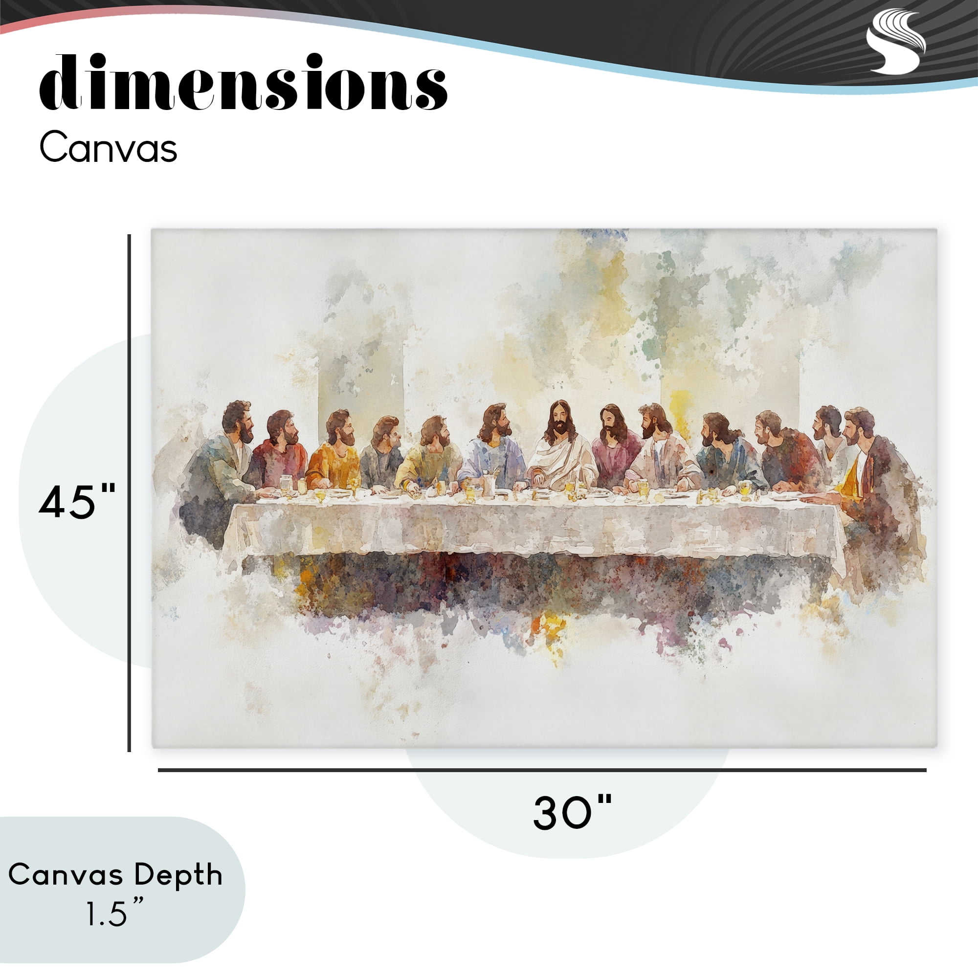 Stupell Industries Watercolor Supper Spirituality Canvas Wall Art, design by Petal Prints Design