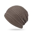 thumbnail image 2 of Womens Winter Hats Lined Knit Warm Thick Wide Cuff Beanie Hat Soft Slouchy Warm Cuffed Rib Knit Beanie Knitting Skull Beanies Fun Daily Wear Brown One Size, 2 of 4