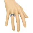thumbnail image 3 of Dazzlingrock Collection 0.80 Carat (ctw) 14K Blue & White Diamond Wedding Band 3 Stone Guard Ring 3/4 CT, White Gold, Size 8, 3 of 4