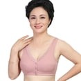 thumbnail image 2 of HVOBTTY Women's Front Closure Bra Wireless Senior Plus Size Cotton Tank Style Lightweight Comfortable Daily Wear, 2 of 4