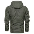 thumbnail image 4 of JUUYY Men's Winter Mid-Length m Coats Waterproof Stand Collar Jackets Zipper Loose Sports Windbreaker Hooded Outwear Army Green M, 4 of 9