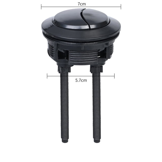 Bouton de Rinçage de Toilette Noir 38/48/58mm Double Réservoir de Toilette Réparation Tête Ronde Salle de Bain 58mm