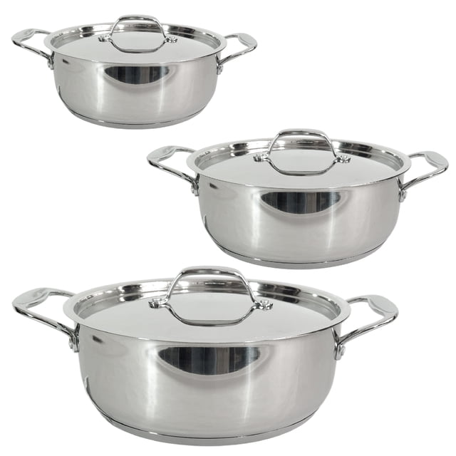 Batería de Cocina RD Royal Cook Plateada de Acero Inoxidable 6 piezas